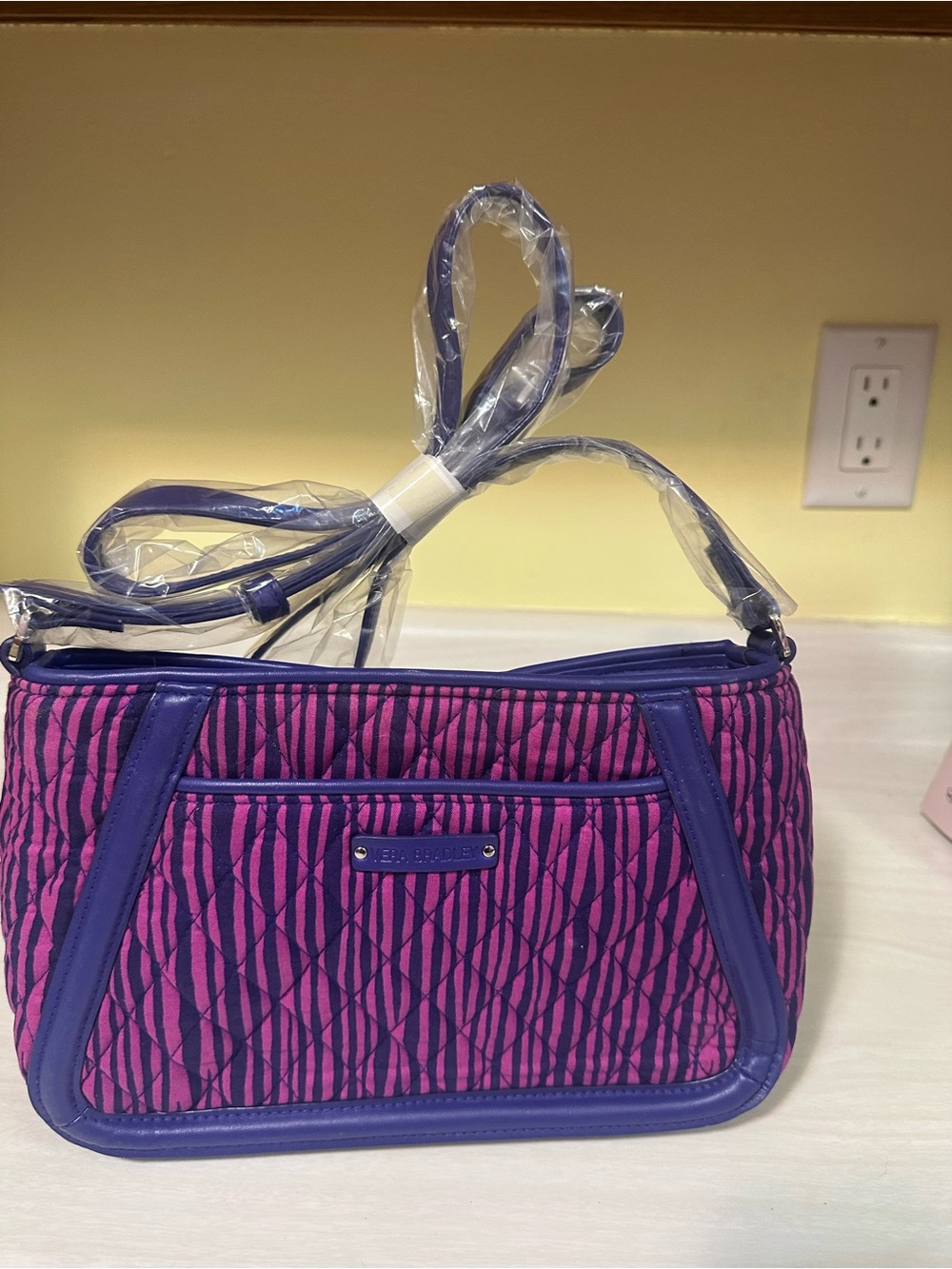 Vera Bradley Pink and Purple Quilted Shoulder Bag